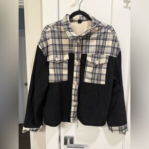 SHEIN Striped Corduroy Jacket